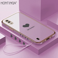 Hontinga เคสโทรศัพท์สำหรับ Samsung Galaxy A01เคสแฟชั่นรูปหัวใจคู่รักชุบโครเมี่ยมหรูหราเคสโทรศัพท์สี่เหลี่ยม TPU นิ่มป้องกันกล้องป้องกันเคสยางกันรอยสำหรับเด็กผู้หญิง