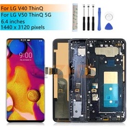 for LG V40 ThinQ v405 LCD Display Touch screen Digitizer Assembly For LG V50 5G ThinQ Screen +Frame Replacement Repair Parts 6.7