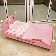 Kindergarten Game Pretend Play Wooden Girl Toy Role Play Children's Doll Bed Gift Realistic Baby E1W