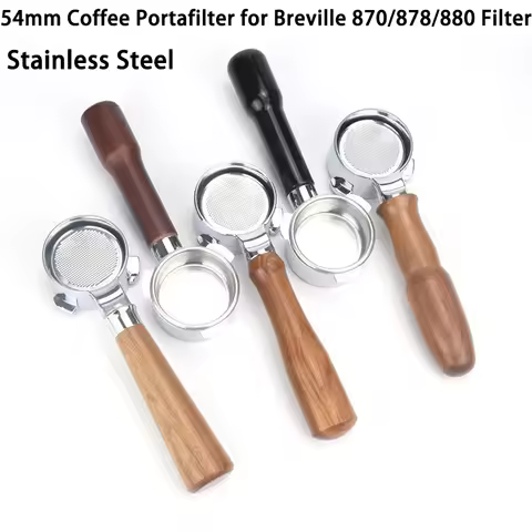 54mm Coffee Bottomless Portafilter for Breville Sage/870/875/878/880 Filter Basket Replacement Espre