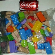 (包順丰)二手，那些年木製積木，非Lego可比, 大概一百件，屯門交收，wooden Lego, trade in tuen mun station