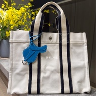 Hermes 二手閒置 米白/黑 帆布包