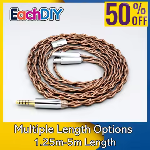 99% 24k Gold 7n Pure Silver Graphene Shield Headphone Earphone Cable For Sennheiser HD800 HD820s HD8