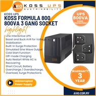 KOSS 800VA Line Interactive Uninterruptible Power Supply UPS Back Up Battery AVR FORMULA 800