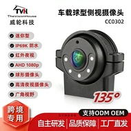 TVH Mini 35mm Ball Type 360°Rotating Car Monitoring Reversing Blind Zone Auxiliary HD Side Mount Cam