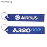 [loveshoping] 1Pc Airbus Keychain Phone Straps Embroidery A320 Aviation Key Ring Chain for Aviation 