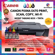 PRINTER CANON PIXMA E470 PRINT SCAN COPY WIRELESS INFUS TABUNG BOX