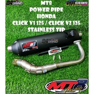 MT8 POWER PIPE HONDA CLICK V1 125 / CLICK V1 150 STAINLESS TIP THAILAND MADE