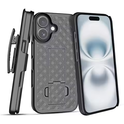 2In1 Phone Shell Holster Combo Case with Kickstand Waist Belt Clip Phone Cover for IPhone 17 PRO MAX