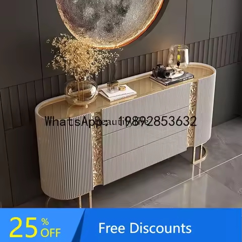 HH 88.Italian porch cabinet light luxury dining side cabinet solid wood entry shoe cabinet villa liv
