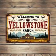 Vintage Yellowstone Ranch Welcome Sign - Iron Wall Hanging, Multipurpose Decorative Plaque For Resta