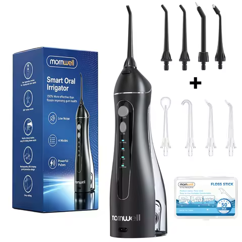 Cordless Water Flosser for Teeth F18, 4 Pressure Settings, 8 Jet Tips, IPX7 Waterproof, USB Recharge