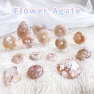 [🇸🇬LovePeaceCrystals] Flower Agate Mini Donut - Teardrop - 平安扣 - Charm Collectible - Pendant Plate D