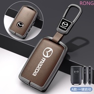 Zinc Alloy Leather Smart Car Key Fob Case Cover Shell Keychain For Mazda 2 3 6 CX30 CX3 CX5 CX8 CX9 