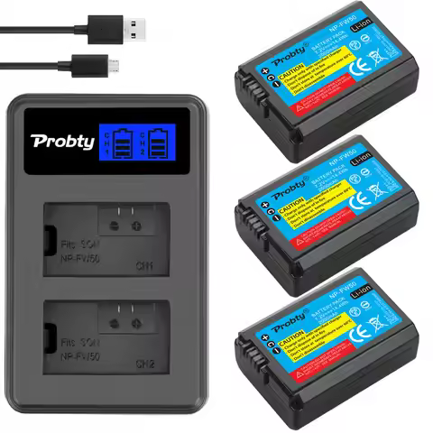 7.2V 2000mAh NP-FW50 NP FW50 Battery + LCD USB Charger for Sony NEX-5 NEX-7 SLT-A55 A33 A55 A37 A300