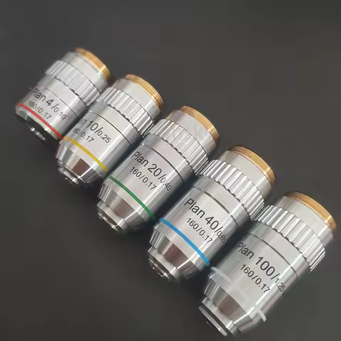 4X 10X 20X 40X 100X 195 Plan Objective Lens Achromatic Objectives for Biological Microscope RMS 20.2
