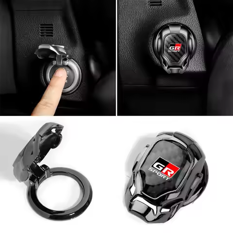 1pc Car One-Click Start Buttons Protective Cover Decoration for Toyota sport GR Sport Gazoo Racing C
