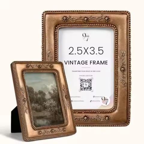 Vintage Small Picture Frames 2.5 X 3.5 - Ornate Wallet Size Frame, Mini Polaroid Frames For Antique 