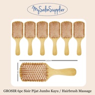 WHOLESALE 6pc Jumbo Wooden Massage Comb / Hairbrush Massage