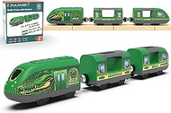 Electric Train Set for Wooden Tracks, Bullet Train Toy for Kids, Battery Operated Trains with DIY St