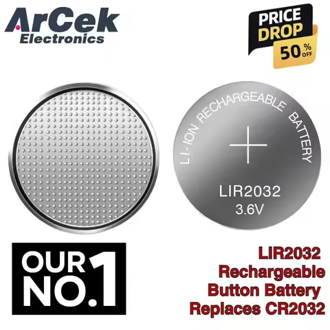 3.6V 40mah LIR2032 LIR 2032 Lithium Rechargeable Battery for Remote Control Watch Computer Motherboa