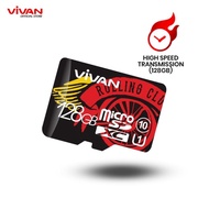 VIVAN V128U10 128GB Class 10 Micro SD TF Card Black + Red