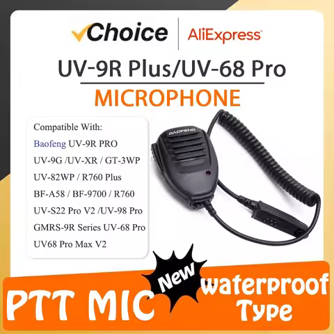 2/10PCS UV-9R Pro Speaker Baofeng UV68 Pro Max Plus Handheld Waterproof Microphone MIC BaoFeng UV-9G