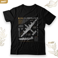 KAOS B-24 Liberator aircraft military fighter jet TSHIRT BAJU DISTRO