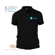 Baju Logo Sulam Polo Tee Shirt SOCAR Rental Car Vehicle TShirt Men & Women Cotton  Design Logo Embro