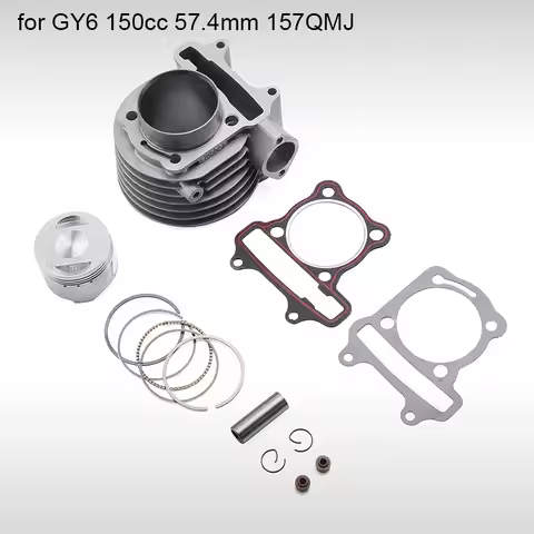 4-stroke GY6 150cc 57.4mm Engine Cylinder Rebuild Kit 157QMJ 1P57QMJ Big Bore Piston Gaskets ATV Sco