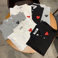 PLAY CDG unisex Heart Embroidered Polo Shirt