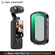 แนวคิด K &amp; F DJI OSMO Pocket 3 1/4ตัวกรองแสงสำหรับกล้องตรวจจับความเคลื่อนไหวตัวกรองหมอกสีดำ