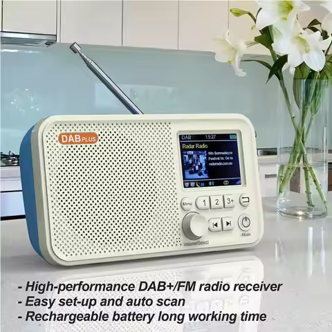 C10 2.4 inch Color LCD Screen Alarm Clock DAB DAB+ FM Digital Radio Bluetooth-compatible 5.0 Broadca