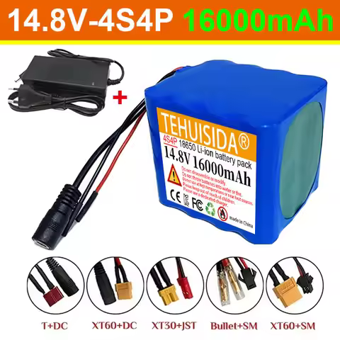 14.8V 4S4P 16000mAh 18650 lithium-ion rechargeable battery pack with built-in BMS for night fishing 