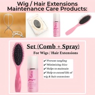 [SG READY STOCK] Wig / Hair Extensions Maintenance Set (Detangling Comb + Spray) / Wig Stand / Wig C