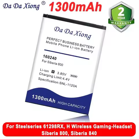 2026 NEW 1300mAh 160240 Bateria For Steelseries 61298RX, H Wireless Gaming-Headset, Siberia 800, Sib