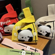 Grandpa Chengdu Same Style Panda Knitted Bag Knitted Souvenir Tote Bag Wrist Bag Handbag Handbag Sma