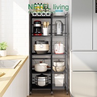 NETEL kitchen organiser Kitchen Rack Microwave Oven Rack Expandable Carbon Steel Microwave Shelf Kitchen Counter Shelf