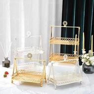 European Household Snack Plate Multi-Layer Coffee Table Snack Plate Cake Plate Metal Luxury Living R