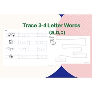[PDF Softcopy] F004 - Trace 3-4 Letter Words (A-C) Worksheets/Exercise