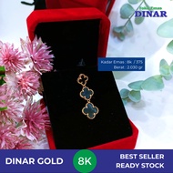 HITAM 8k/375 Grade Black Stone Pendant - Light Gold