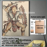 HIASAN DINDING Wall Hanging poster Painting dayak People For Wall Decor Or Wall Decoration