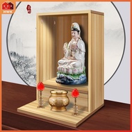 Buddha Cabinet Small Altar Wall-Mounted Altar Shrine with Door God of Wealth Guanyin Cabinet for Baojia Xianjia Incense Table
