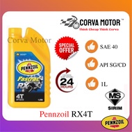 Corva Motor Pennzoil Rx 4T Engine Oil Sae 40 Gred Api Sg/Cd Oil Pennzoil Rx 4T Minyak Hitam Motor Lc