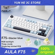 AULA F75 Mechanical Keyboard Wired/2.4G Wireless/Bluetooth RGB PBT 75% Layout OEM Profile Gasket Cus