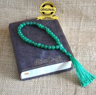 Tasbih Cantik isi 33 Biji Butir Kecil Batu Giok Hijau ASLI Alam Natural Original