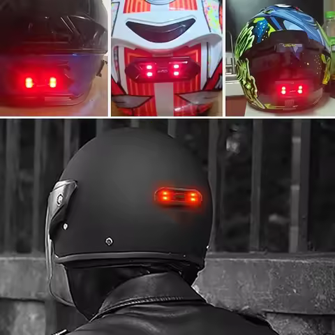 1Pc Waterpoof Motorcycle Helmet Light USB Rechargeable Safety Taillight E-Bike Scooter Warning Lamp 