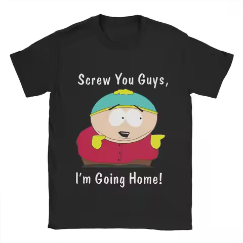 Souths Parks Cotton T Shirt For Men's Summer Eric Cartman Streetwear T Shirts Breathable Harajuku Te