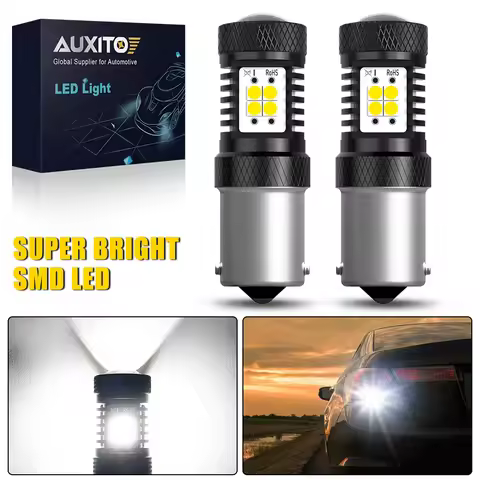 AUXITO 2Pcs 1156 LED Light BA15S P21W LED Bulb Canbus Error Free Car DRL Reverse Signal Lamp Daytime