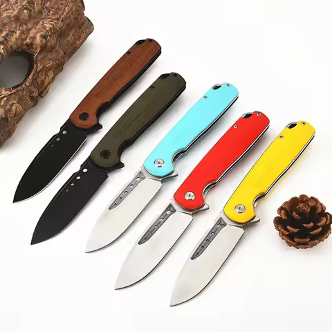 Sitivien ST-131 59HRC Real D2 Blade Hunting Folding Knife G10/Micarta Handle Outdoor Camping Surviva